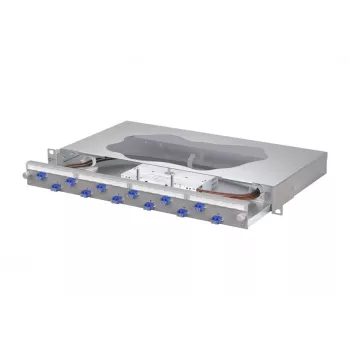METZ CONNECT 12x LC-duplex OS2 singlemode fiberoptisk skarv-patchpanel, 1U, ljusgrå 1504697412-F