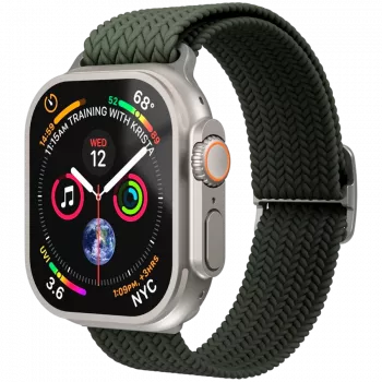 VONMÄHLEN Woven Loop för Apple Watch 44/45/46/49 mm, oliv