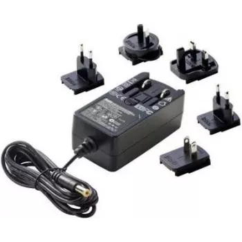 Dehner Elektronik fastspännings-nätadapter 24V/DC 1A 24W med UK-, USA- och Australien-adaptrar (27476)
