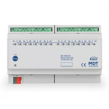 MDT BE-16024.02 binär ingångsmodul 16-kanal 8TE DIN-skena 24V AC/DC KNX
