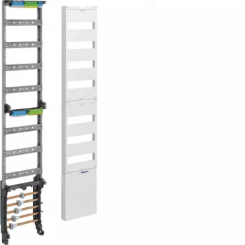 Hager ZH53XS fördelningsmonteringsmodul, 12 TE, 7 rader, N+PE-klämmblock, ljusgrå