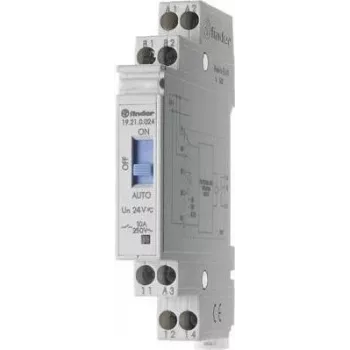 Finder 19.21.0.024 skymningsrelä med timer och återkopplingskontakt, 1 CO 10 A, 24 V AC/DC