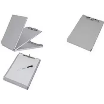 MAUL MAULcase skrivplatta med förvaringsfack, DIN A4, aluminium, 8 mm klämvidd, öppning uppåt, silver 2354808