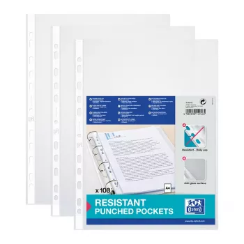 ELBA standard dokumentficka DIN A4, PP, 0,09 mm, präglad, öppen upptill, Euro-perforering, dokumentsäker, bländfri (71460)