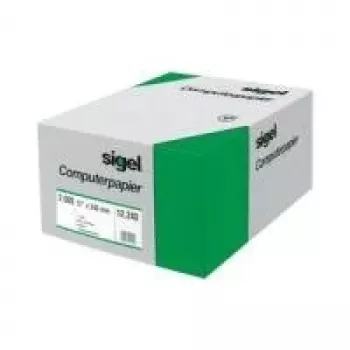 Sigel 08371 ändlöst papper för dator, enkelperforering, gröna linjer, 203 x 375 mm, 60 g/m², 2000 blad