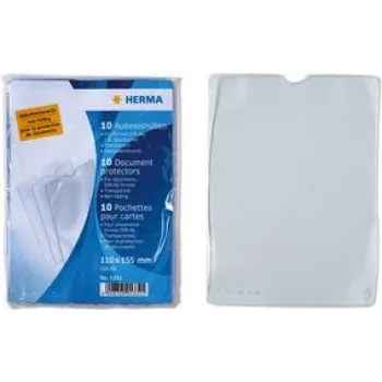 HERMA 1333 transparent polypropen-dokumentficka, 155 x 220 mm, rivstark, dokumentäkta, tumurtag, 1-pack