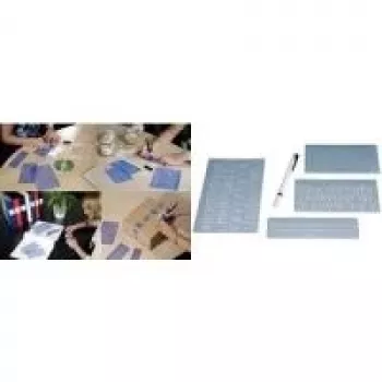 WEDO schablonbokstavsset, 5 mm, 10 mm, 20 mm, transparent, plastetui (70 12)