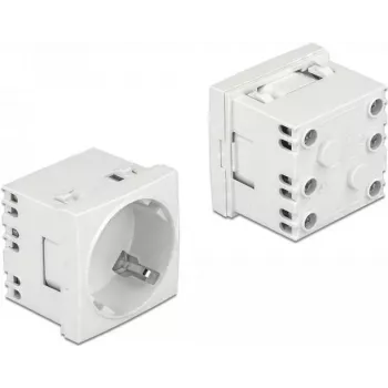 Delock Easy 45 typ F uttag med shutter, vit RAL 9003, 16 A, 250 V, 10-pack 81324