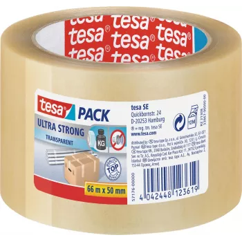 TESA ultrastark 66 m PVC transparent förpackningstejp (57176)