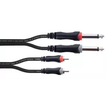 Cordial 14840 ljudkabel 6,3 mm monoplugg till RCA 1,5 m svart