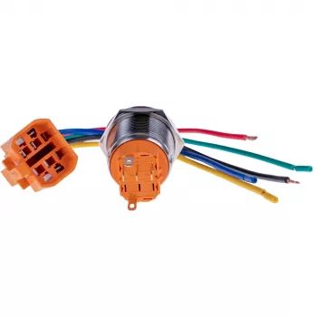 JOY-IT BUTTON22A-M-RD tryckknapp (slutande), 22 mm, röd, 250 V AC, 3 A, 1 NO, IP67, IK10