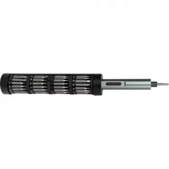 JOY-IT S2-SET vridmoment batteridriven precisionsmomentmejsel-set med LED-arbetslampa, 24 S2-stålbits, magnetisk förvaringslåda