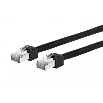 METZ CONNECT 13084U1500-E Cat.6 Ultraflex500 VoIP-patchkabel RJ45-kontakt till RJ45-kontakt, AWG 26/7, PUR, svart, 1,5 m
