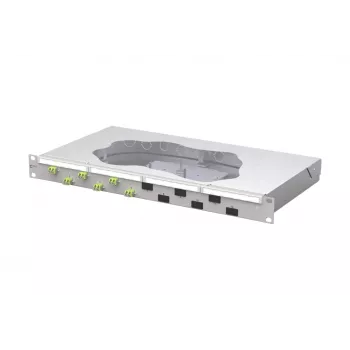 METZ CONNECT fiberoptiskt skarv-patchpanel 6xLC-D OM5 1U 19 inch rackmontering 1504587M06-F