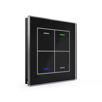 MDT Glas-tryckknapp II Light 4-fack RGBW svart BE-GTL4TS.01S