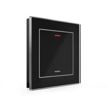 MDT Glastaster II Light 1-fack RGBW svart KNX glastryckknapp med temperatursensor BE-GTL10S.01S