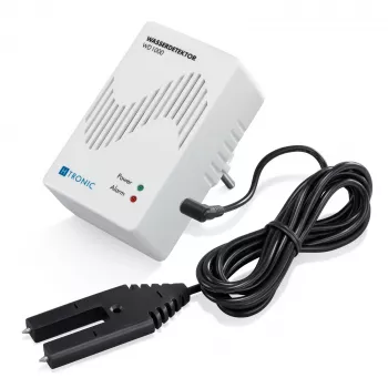 H-Tronic 1114720 vattenlarm med extern sensor, stickkontakt, 230V AC, akustiskt larm 85 dB, reläutgång, 2m sensorkabel