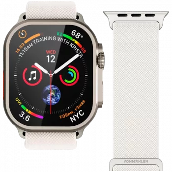 VONMÄHLEN Classic Nylon Loop för Apple Watch 40/41/42mm, kräm