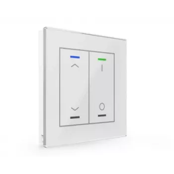 MDT BE-GTL2TW.C1 Glass Push Button II Light 2-fald RGBW med temperatursensor, vit, KNX