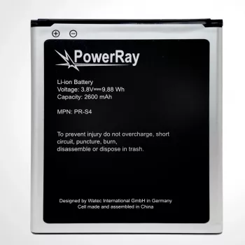 PowerRay batteri PR-S4 för Samsung Galaxy S4, 2600 mAh, bulk