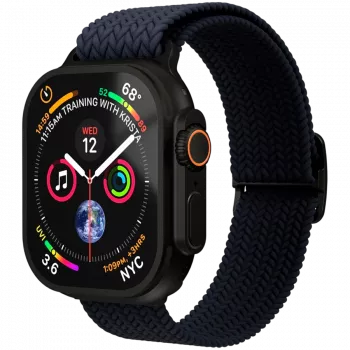 VONMÄHLEN Woven Loop för 44/45/46/49 mm Apple Watch, Navy Black