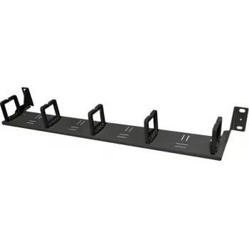 IT-BUDGET 19 inch 1U kabelhanteringspanel med 5 framåtförskjutna kabelhållare - svart 90ITBKMAKB1HES