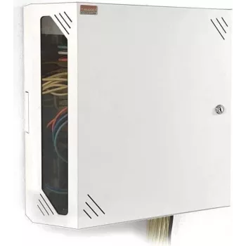 IT-BUDGET 19 inch väggmonterat nätverksskåp - platssparande vertikal 19 inch installation - 3U+2U - vit (90ITBV19WS3W)