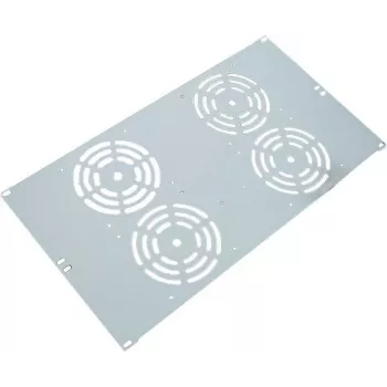 IT-BUDGET 19 inch 6U ventilationspanel för 4 fläktar 120x120 mm ljusgrå 90ITBSRK19XNOFAN4G
