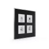 MDT BE-GT04S.01 Glass Push Button Plus 4-fold Black