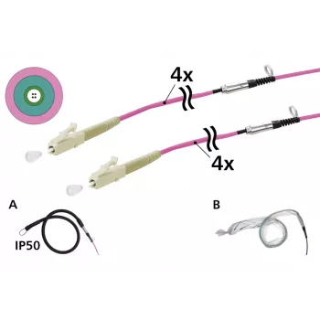 METZ CONNECT OpDAT VIK universalkabel 4xOM4 LC-LC 50m med indragningshjälp IP50 152U047JJ5050G