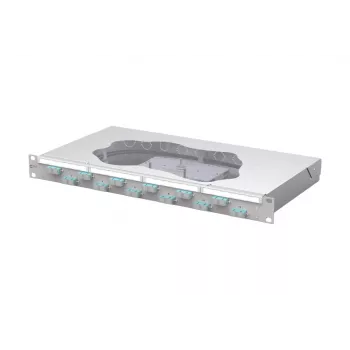 METZ CONNECT skarvpatchpanel 12xSC duplex OM3, 1U, ljusgrå 150455BA12-F