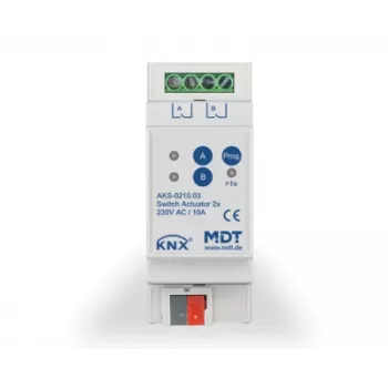 MDT KNX brytaktor 2-faldig, 2TE REG, 10A, 230V AC AKS-0210.03