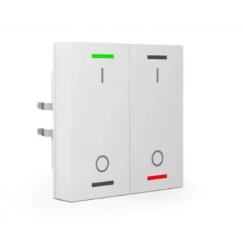 MDT BE-TAL55T2.B1 KNX tryckknapp 2-fas med RGBW-bakgrundsbelysning och temperatursensor, ren vit glansig
