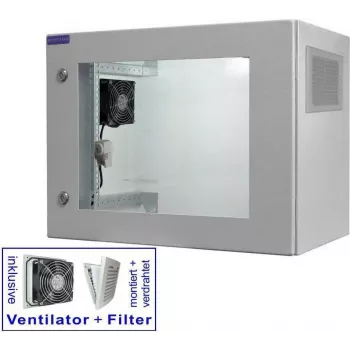 RESISTER PRO Aktiv 19 inch nätverksskåp, IP54/55, glasdörr, 9U, 600x400 mm, ljusgrå 99RRA19WV94GG