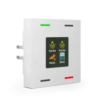 MDT BE-TAS63T4.01 KNX Smart 63 glas-tryckknapp 4-fas med färgdisplay och temperatursensor, studio vit glansig