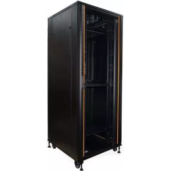 IT-BUDGET 19 inch serverskåp SRK 42U 800x1000 mm glas-/ståldörr kabelkanaler flatpack svart
