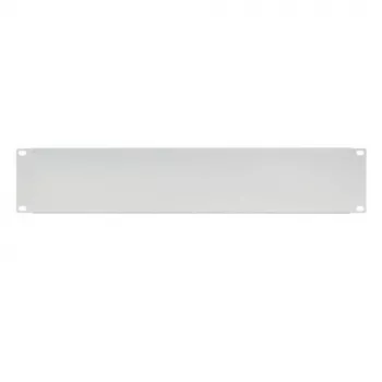 IT-BUDGET 19 inch blindplåt / rackpanel - 2U - robust metallversion - ljusgrå (90ITBBP2HEG)