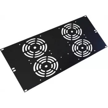 IT-BUDGET 19 inch fläktpanel för 4 fläktar - 120x120 mm - 6U - svart (90ITBSRK19XNOFAN4S)