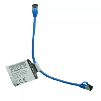 IT-BUDGET Cat.8.1 slim ethernet-patchkabel, S/FTP, 40Gbps, 2000MHz, LSZH, PoE+, blå, 0,5 m 90ITBSLIM81PK050B