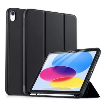 DIGISTOR HK drivego skal för iPad 11:e generationen A16 2025 / 10:e generationen 2022 (11/10,9 inch) med pennhållare, trefaldigt vikbart stöd, Auto Sleep/Wake, flexibelt TPU-överdrag för iPad 10:e gen/11:e gen, svart