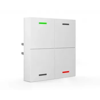 MDT BE-TAL63T4.01 KNX glastrycksensor 4-faldig med RGBW-statuslysdioder, temperatur-, närhets- och ljussensorer, studio vit glansig