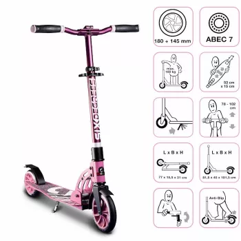MUUWMI Six Degrees aluminiumkickcykel 180/145 mm rosa