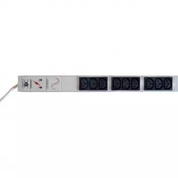 Liebernetz 9-fack C13 rack-PDU med överspänningsskydd och EMI/RFI-filter, ljusgrå 90LNSDL9C13NF