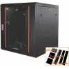 IT-BUDGET 19 inch nätverksskåp SWA - 4U - BxD 570 x 450 mm - glasdörr - avtagbara sidopaneler - vägg- & golvmontering - tillbehörsset - svart (90ITB19WS4645GS)