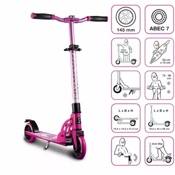 MUUWMI Six Degrees aluminiumsparkcykel 145 mm rosa