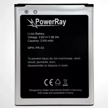 PowerRay batteri PR-S3 för Samsung Galaxy S3, 2100 mAh, bulk