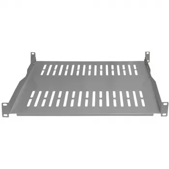 IT-BUDGET 19 inch rackhylla / enhetshylla - 80 kg lastkapacitet - 350 mm djup - djupvariabel montering - ljusgrå (90ITB19FBX350G)