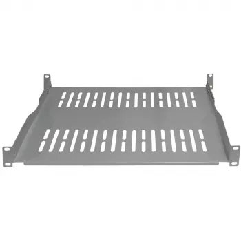 IT-BUDGET 19 inch rackhylla / enhetshylla - 80 kg lastkapacitet - 350 mm djup - djupvariabel montering - ljusgrå (90ITB19FBX350G)