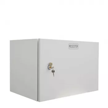 IT-BUDGET 19 inch väggskåp nätverksskåp Easy - massiv ståldörr - 6U - B 600 x D 400 mm - stålplåt - ljusgrå (90RR19CWV664MG)