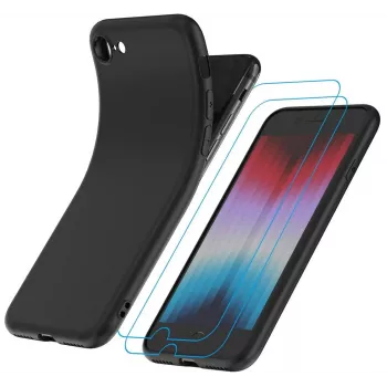 Garegce fodral för iPhone SE 2022 / SE 2020 / 8 / 7 med 2 skärmskyddsfilmer av härdat glas